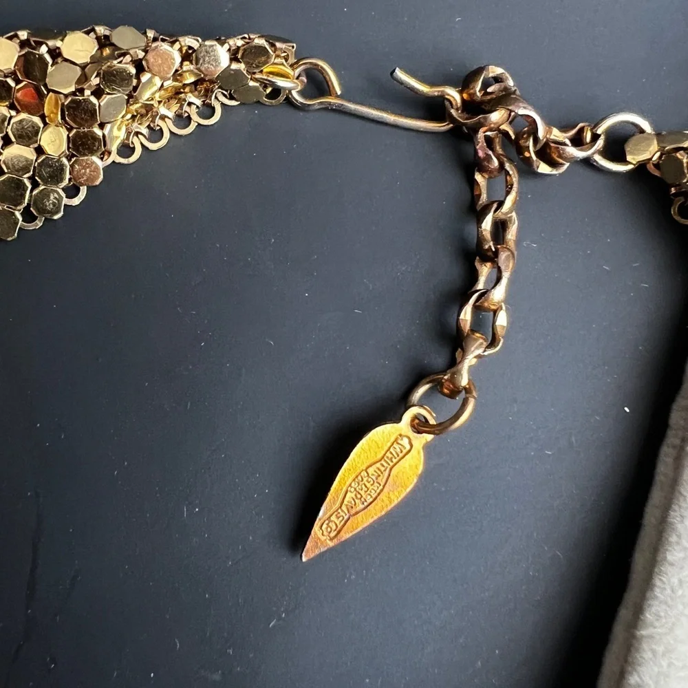 Vintage Whiting & Davis mech Necklace - Picture 7 of 10